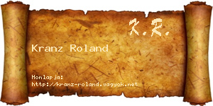 Kranz Roland névjegykártya